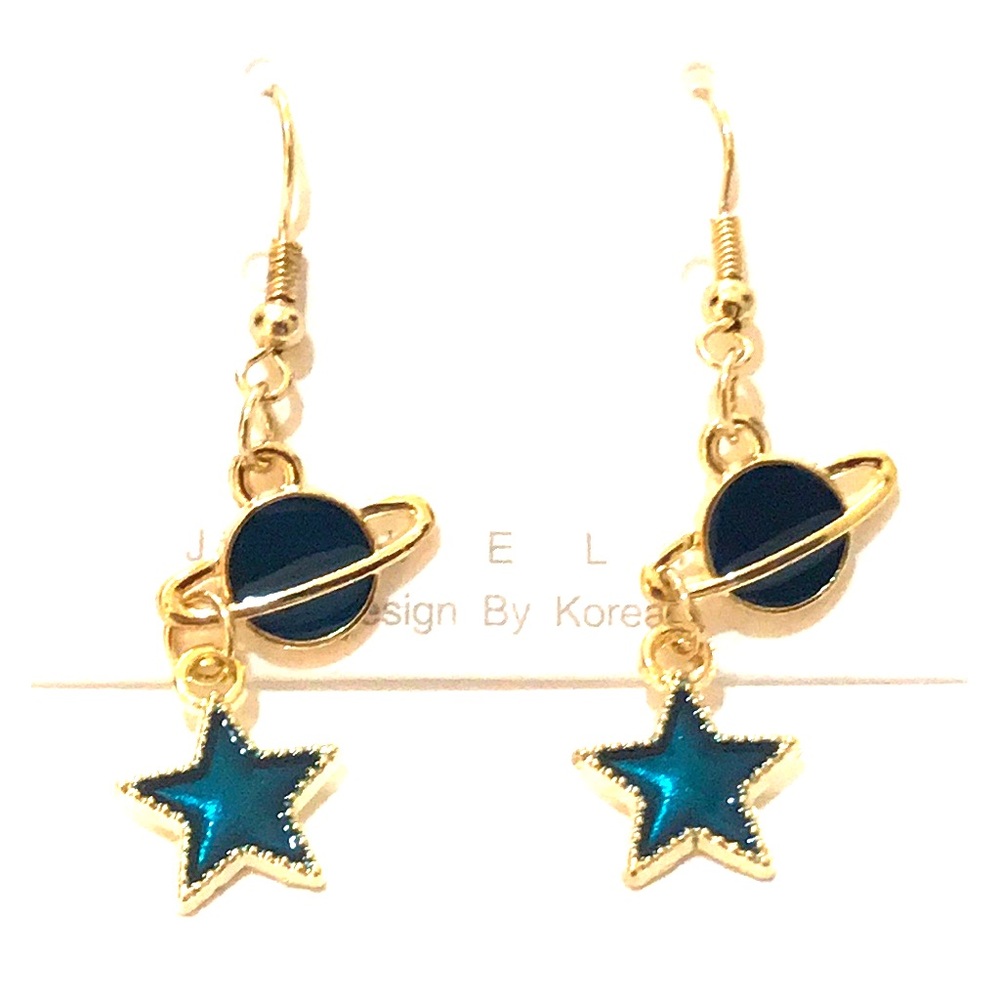 🆕 Saturn & Star Dangle Earrings